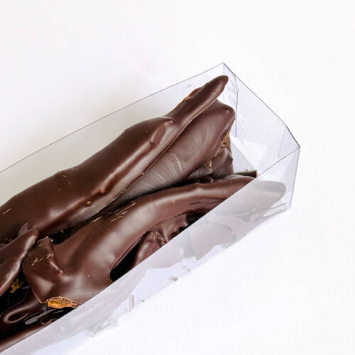 Naranjas confitadas cubiertas con chocolate x 100 gramos