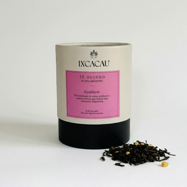 Té oscuro Pu-erh amaretto tarro de 50g